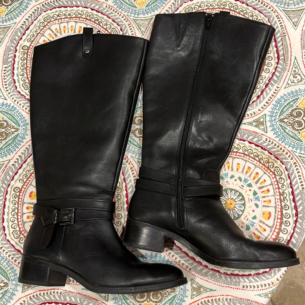 Alex Marie Black Heeled Boots